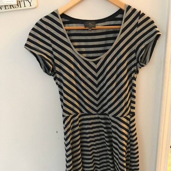 Small gray navy striped Market and spruce dress - Picture 1 of 4